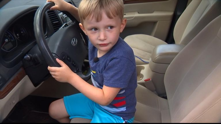 Boy, 4, steals great-grandfather&#39;s car to buy some sweets.