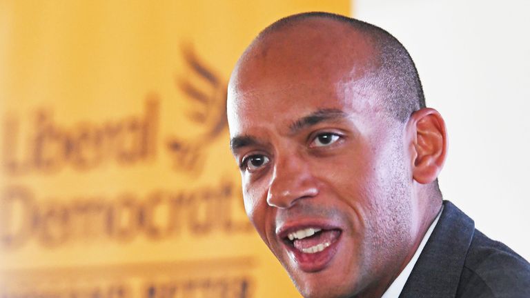 Former Change UK and Labour MP Chuka Umunna at a press conference in Westminster