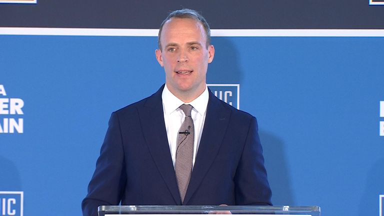 Dominic Raab launches his Tory leadership campaign