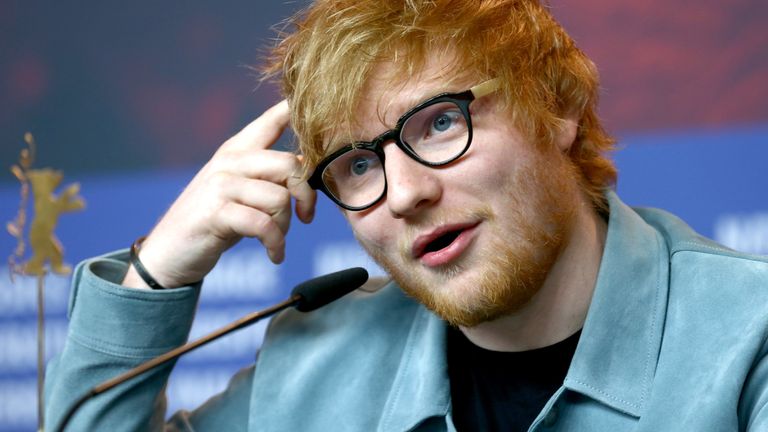 Ed Sheeran at the &#39;Songwriter&#39; press conference during the 68th Berlinale International Film Festival Berlin at Grand Hyatt Hotel on February 23, 2018 in Berlin, Germany.