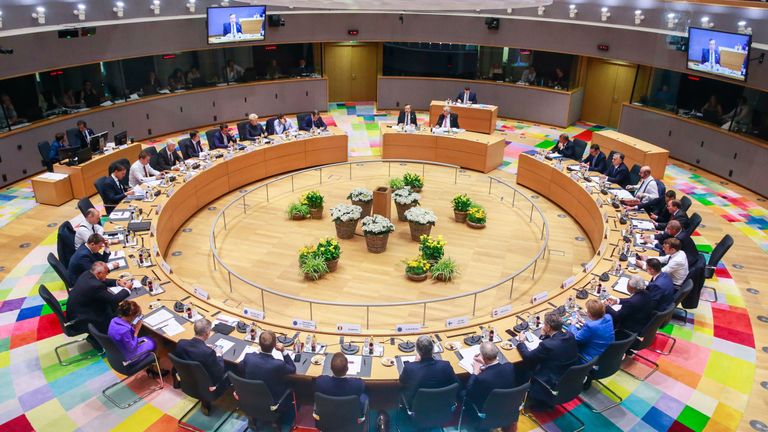 EU leaders at EU summit in Brussels