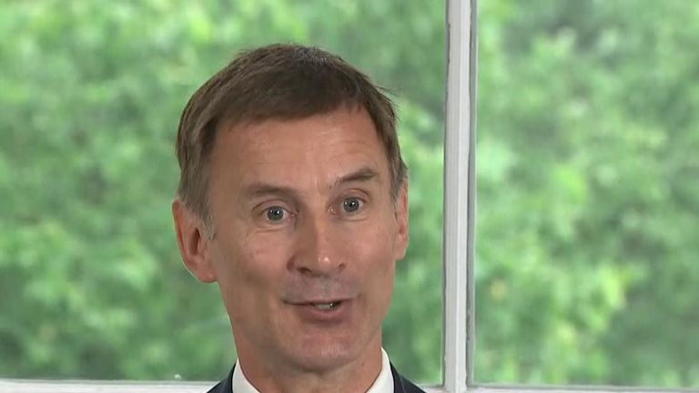 Jeremy Hunt laughs about broadcasters getting his surname wrong