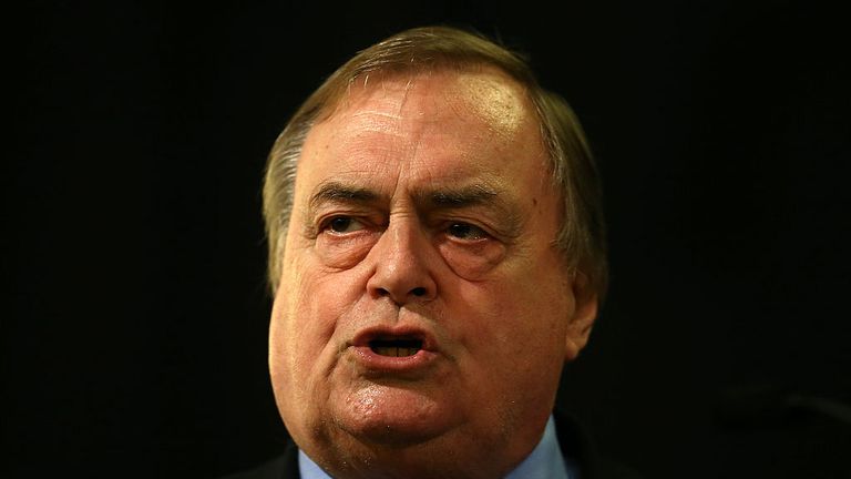 LONDON, ENGLAND - AUGUST 24: Labour peer John Prescott speaks ahead of a campaign address by Andy Burnham at a Labour leadership campaign rally on August 24, 2015 in London, England. Candidates are continuing to campaign for Labour party leadership with polls continuing to place left-winger Jeremy Corbyn in the lead. Voting is due to begin on the 14th of August with the result being announced on the 12th of September. (Photo by Carl Court/Getty Images)