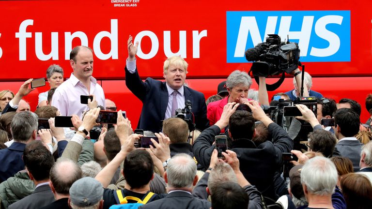 Mr Johnson said the money the UK sends to the EU could help fund the NHS