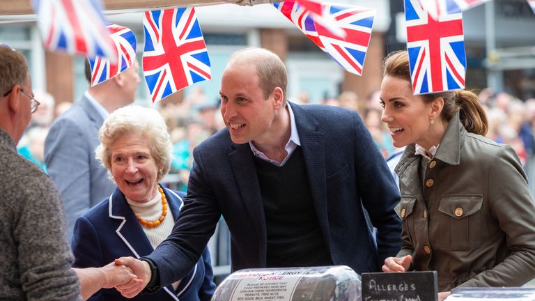 William and Kate meet market stall holders in Keswick