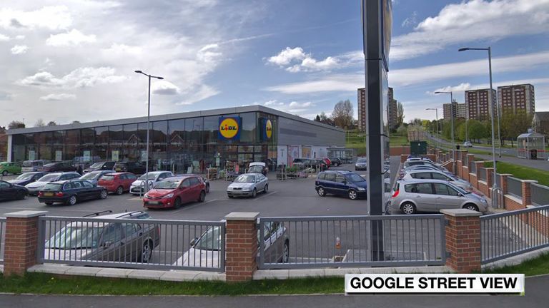 The liquid was thrown into the Lidl car park in Gipton