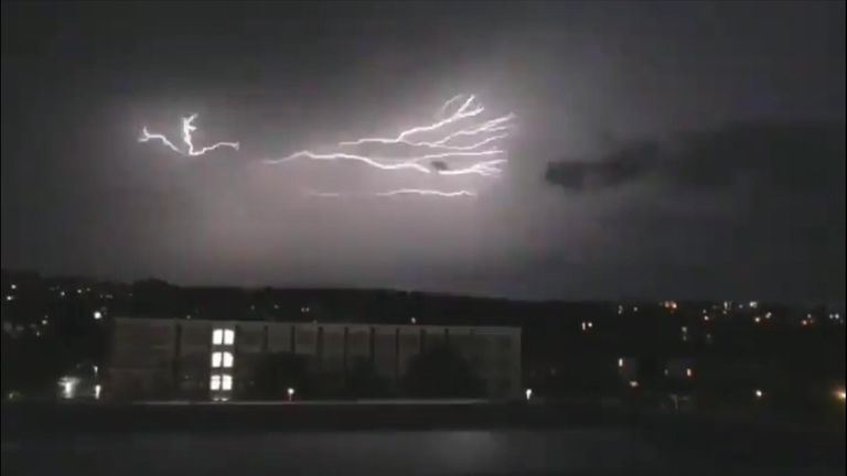 Lightning strikes across Brighton