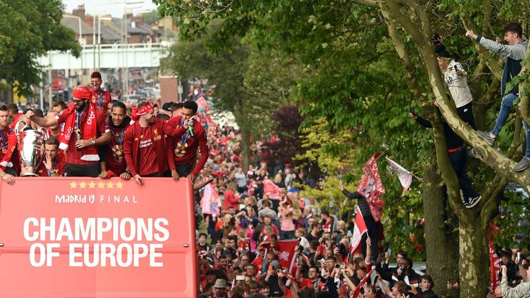 Two fans were rewarded for their efforts with a close-up view of the bus