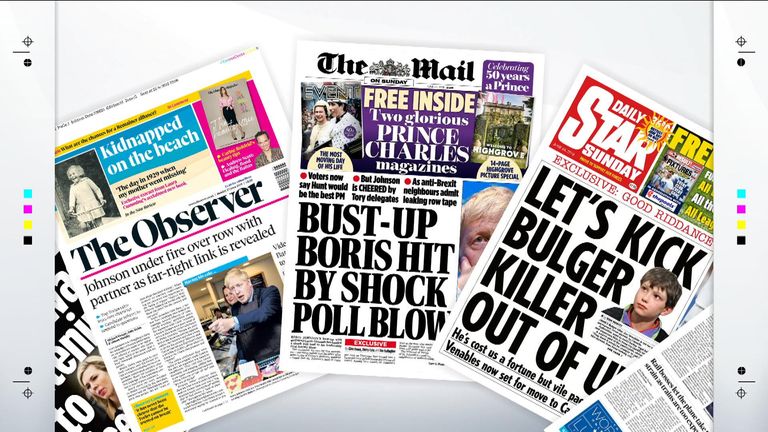 Sunday S National Newspaper Front Pages Uk News Sky News