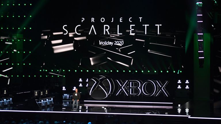 Microsoft Xbox head and executive vice-president of Gaming at Microsoft Phil Spencer announces the new Xbox Project Scarlett console at their press event ahead of the E3 gaming convention in Los Angeles on June 9, 2019