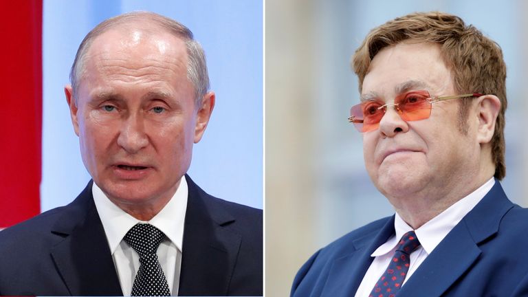 Vladimir Putin and Elton John
