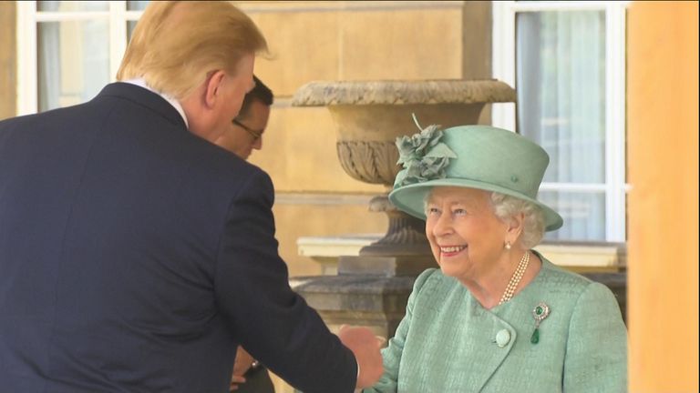 The Queen and Donald Trump meet