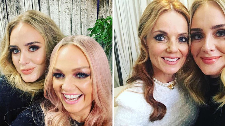 Geri Horner and Emma Bunton shared selfies with Adele on Instagram. Pics: Instagram/ EmmaLeeBunton and GeriHorner