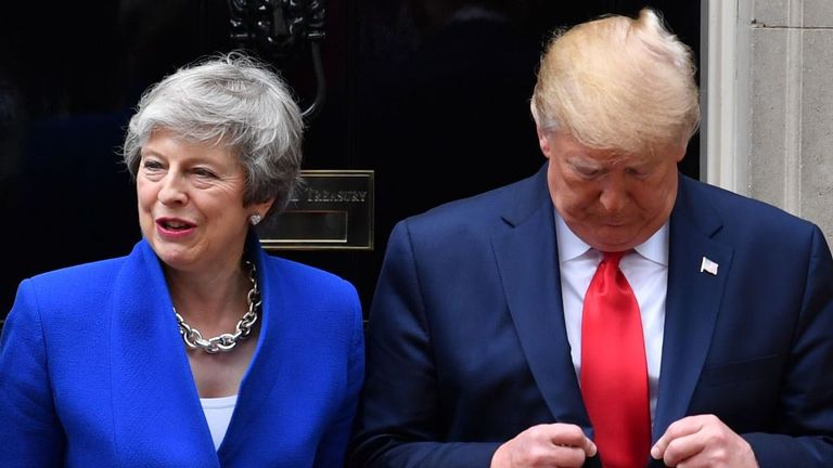 Theresa May and Donald Trump are holding discussions throughout today