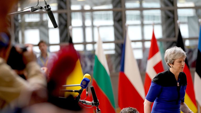 Theresa May at EU summit in Brussels