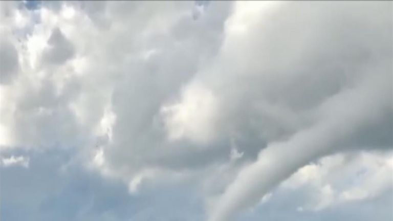 Waterspout formed from devastating Tornado