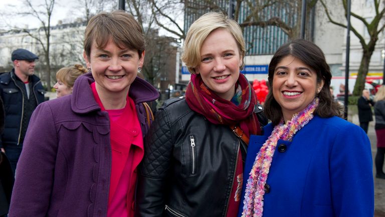 Yvette Cooper (L), Stella Creasy (C) and Seema Malhotra (R) added their names as signatories to the letter