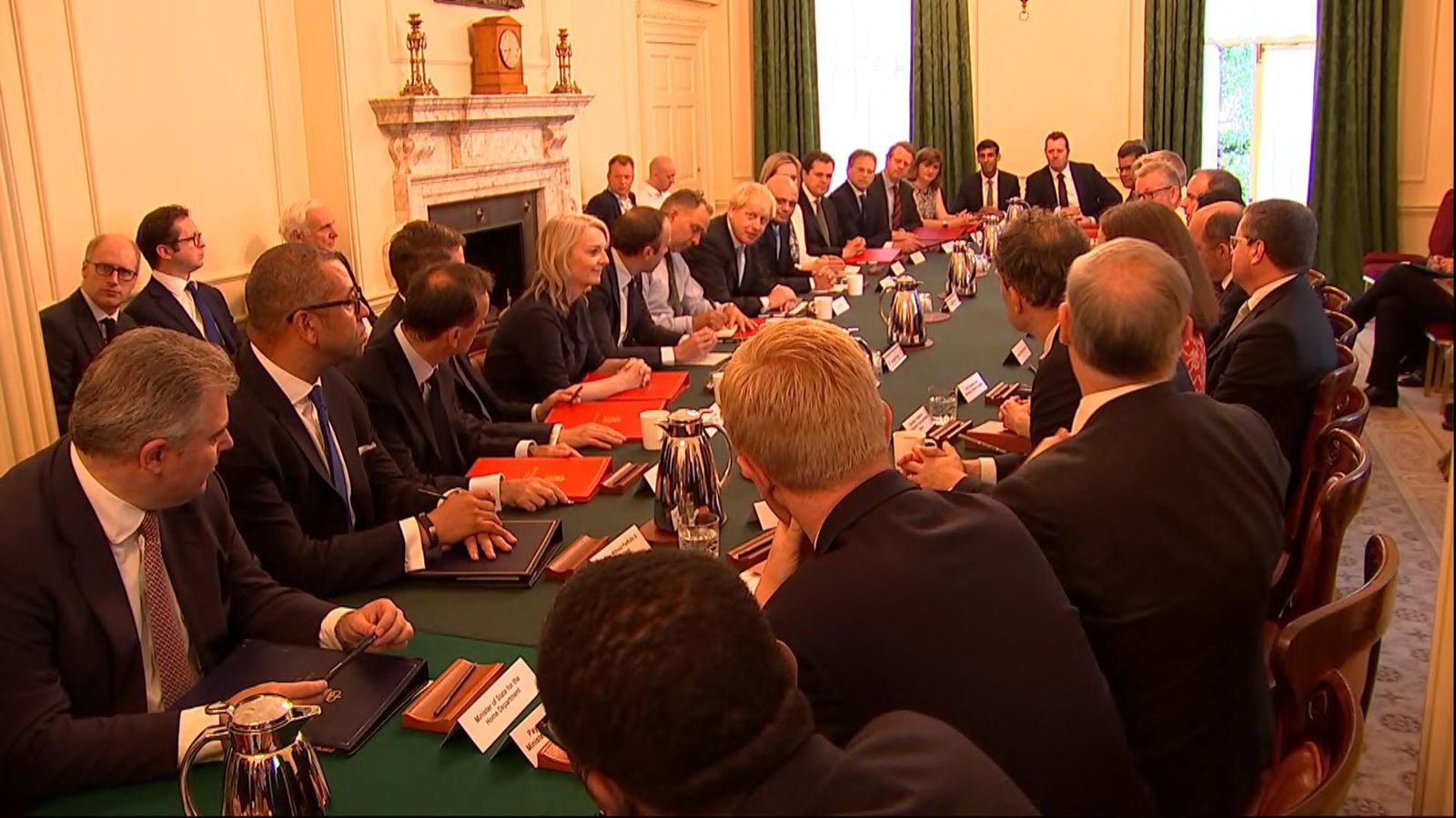 Take a look inside Boris Johnson's first cabinet meeting ...