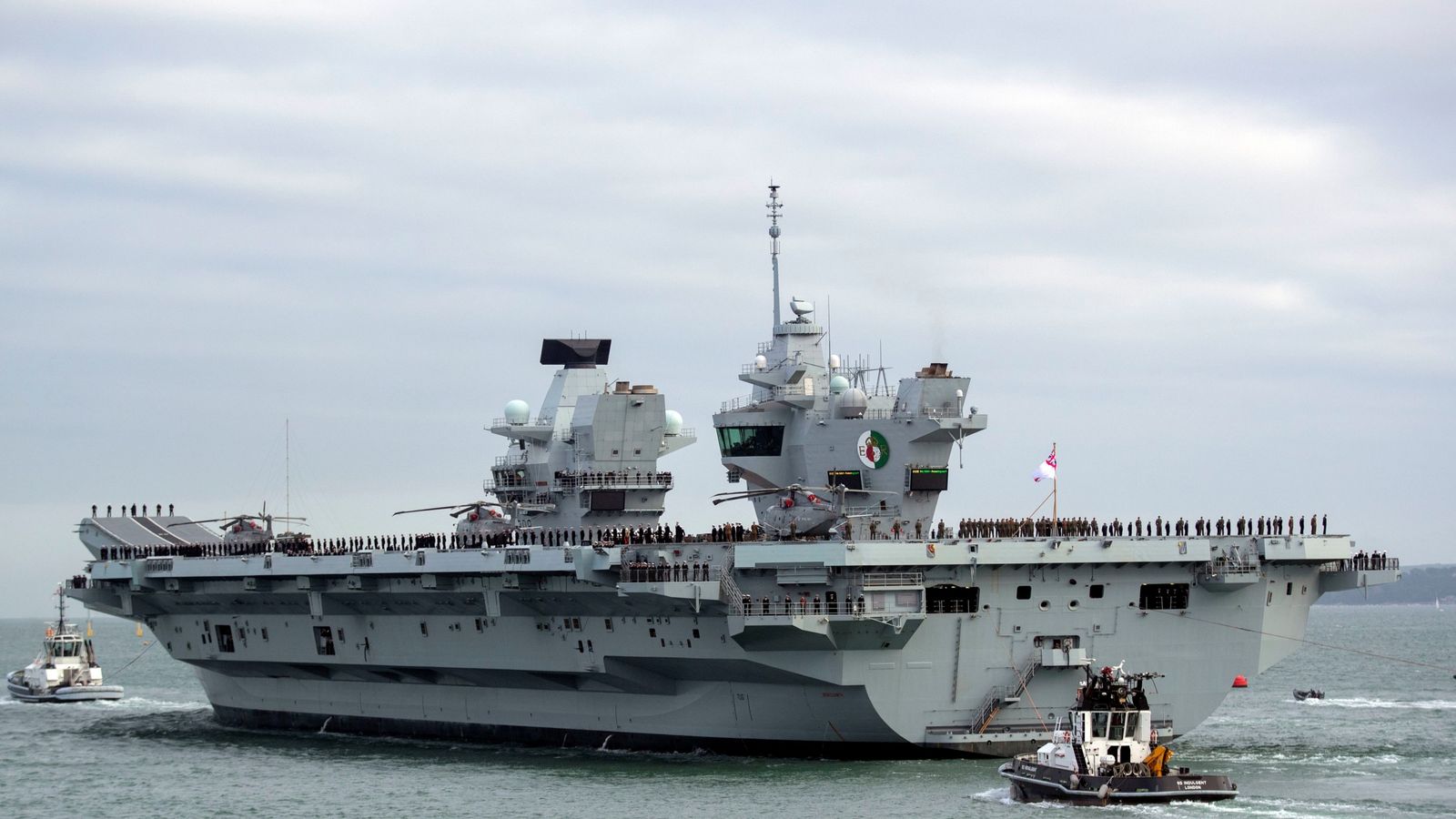 HMS Queen Elizabeth returns to port after leak on board | UK News | Sky ...