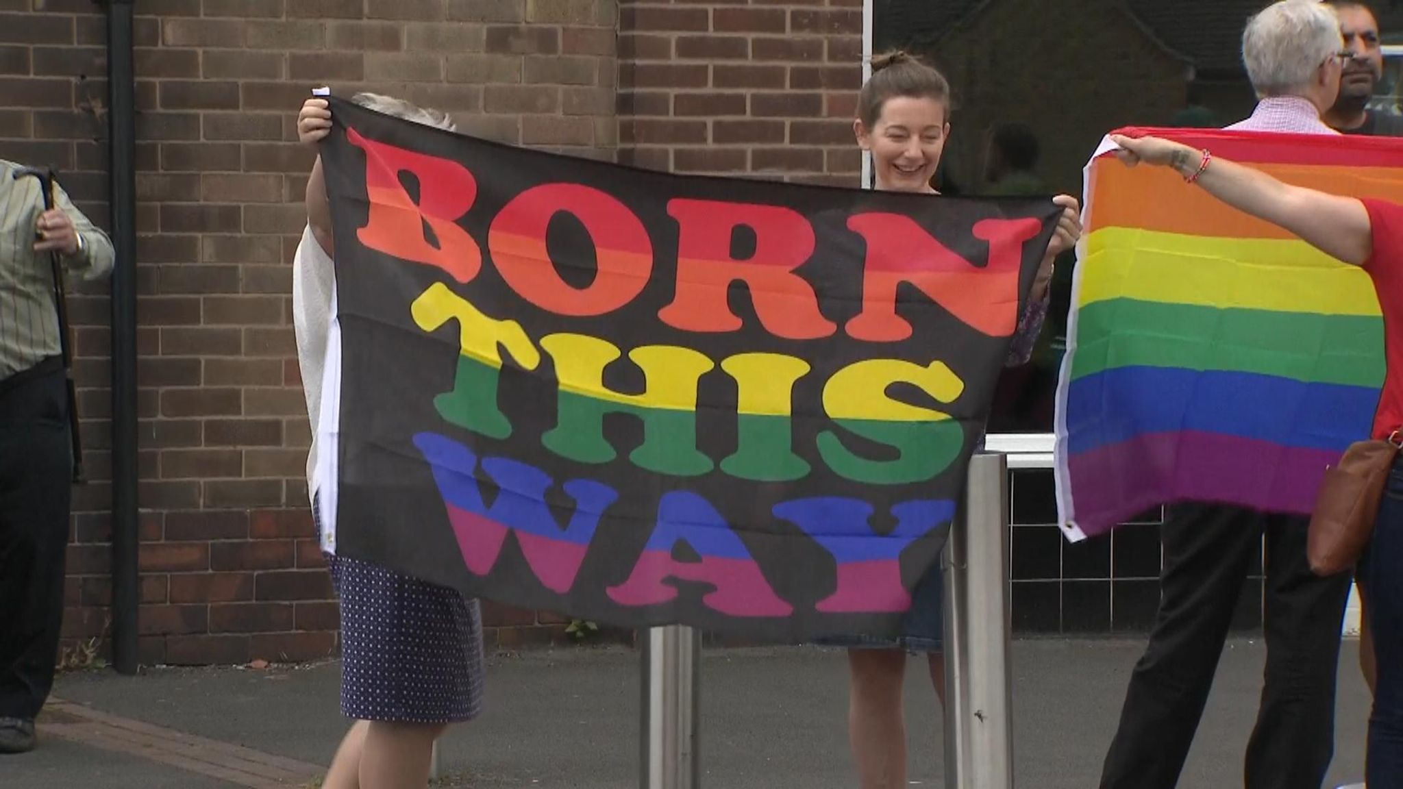 Clashes Outside Primary School Over Same Sex Relationship Lessons Uk