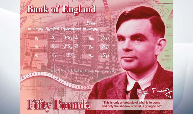 Alan Turing: WWII codebreaker revealed as new face of £50 note