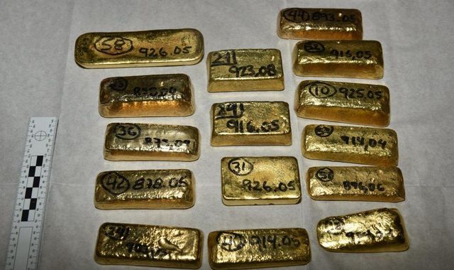 104kg of gold 'linked to drugs cartel' seized at Heathrow airport