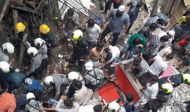 Mumbai building collapse: Four dead and more than 30 feared trapped