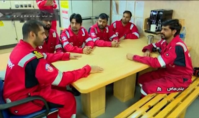 Stena Impero: Crew seen in first pictures from inside UK-flagged oil tanker seized by Iran