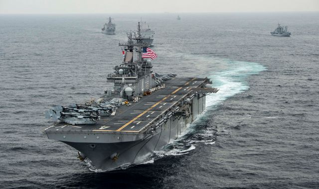 US warship destroys Iranian drone in Strait of Hormuz