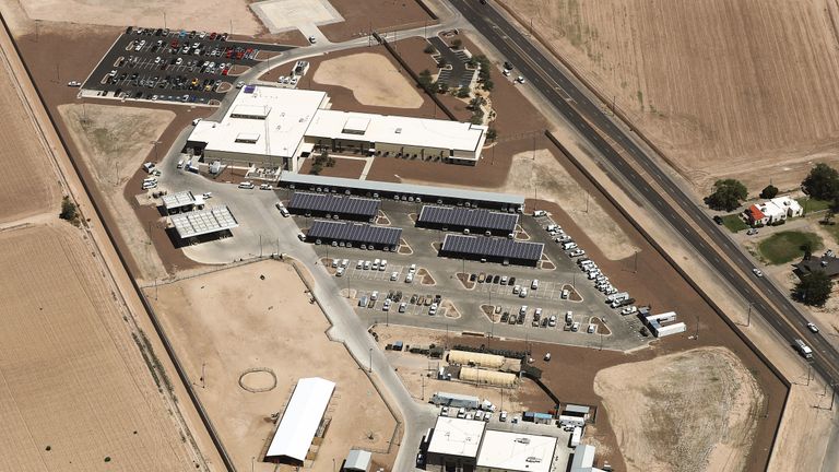 CLINT, TEXAS - JUNE 28:  An aerial view of the U.S. Border Patrol facility where attorneys reported that detained migrant children had been held in disturbing conditions on June 28, 2019 in Clint, Texas. Acting commissioner of U.S. Customs and Border Protection (CBP) John Sanders submitted his resignation in the wake of the scandal. The House voted yesterday to send a $4.6 billion emergency measure to President Donald Trump to provide aid for migrants detained at the southern border.  (Photo by Mario Tama/Getty Images)