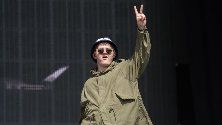 GLASTONBURY, ENGLAND - JUNE 29: Lewis Capaldi performs on the Other Stage on day four of Glastonbury Festival at Worthy Farm, Pilton on June 29, 2019 in Glastonbury, England. (Photo by Samir Hussein/WireImage)