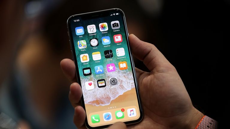 CUPERTINO, CA - SEPTEMBER 12: The new iPhone X is displayed during an Apple special event at the Steve Jobs Theatre on the Apple Park campus on September 12, 2017 in Cupertino, California. Apple held their first special event at the new Apple Park campus where they announced the new iPhone 8, iPhone X and the Apple Watch Series 3. (Photo by Justin Sullivan/Getty Images)
