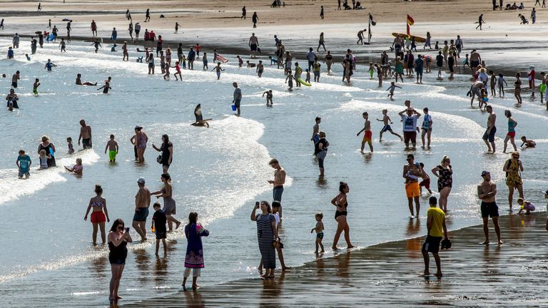 Many Britons have been cooling off in the sea, like here in Scarborough