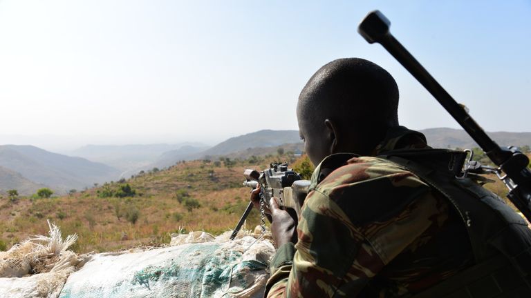 A Cameroon soldier keeps watch for Boko Haram fighters in his country&#39;s north