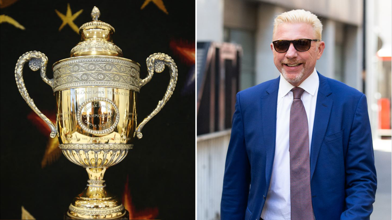 Becker is selling his Wimbledon trophy