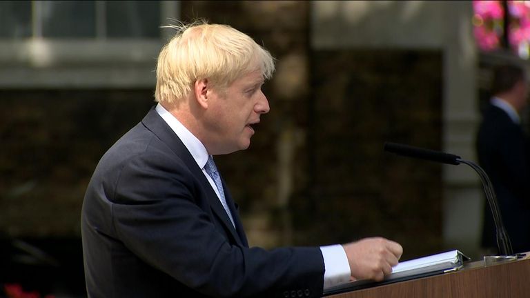 Boris Johnson addresses reporters outside 10 Downing Street