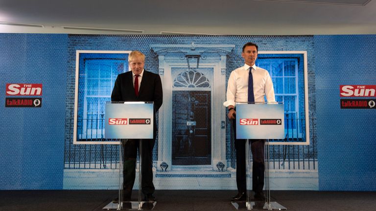 Boris Johnson and Jeremy Hunt at the latest debate