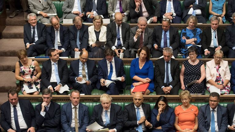 Conservative MPs were positively cheering the pugnacious pose Mr Johnson struck. Pic: UK Parliament