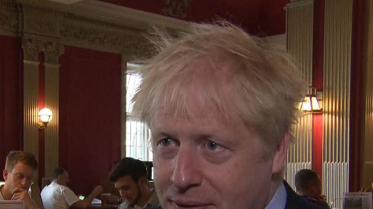 Boris Johnson reacts to news of Sir Kim Darroch's resignation