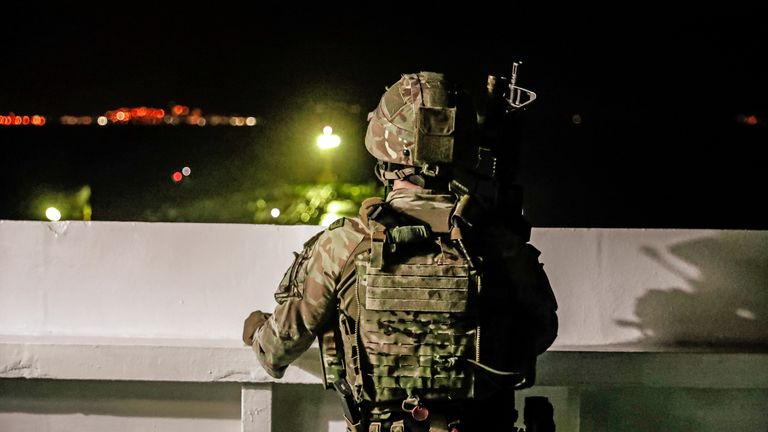 A British soldier during the capture of an Iranian tanker off the coast of Gibraltar