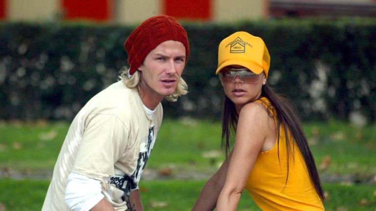 David and Victoria Beckham pictured in Madrid in 2003