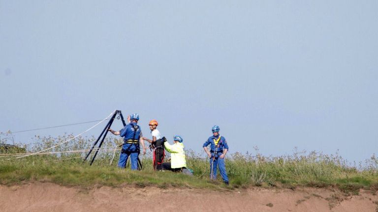 A coastguard team rescued the couple in North Yorkshire 