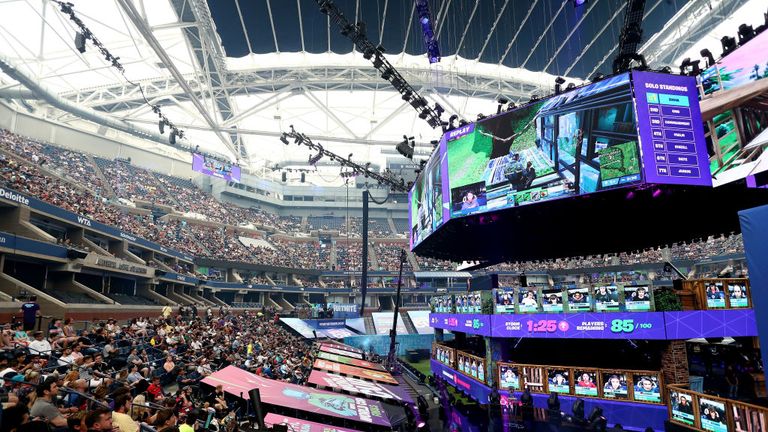 General view of the Fortnite World Cup Finals - Final Round at Arthur Ashe Stadium 