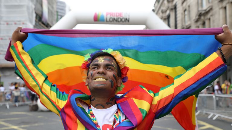 London awash with colour for 'biggest Pride yet' | UK News | Sky News