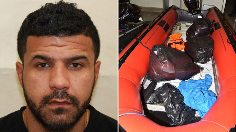 Hama used dinghies to smuggle people into the UK. Pics: Home Office