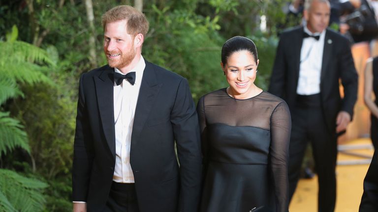 The Duke and Duchess of Sussex attend the European Premiere of Disney&#39;s The Lion King