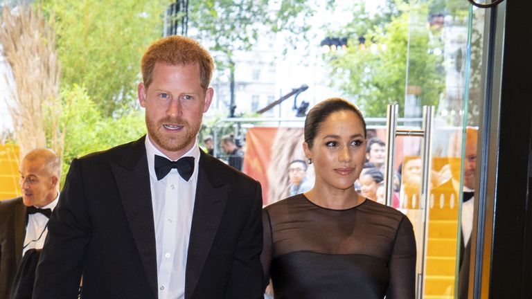 The Duke and Duchess of Sussex meet Beyonce and Jay-Z at the European Premiere of Disney's The Lion King