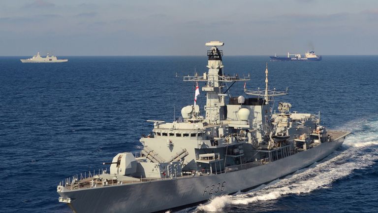 HMS Montrose provided added protection to the tanker. File pic