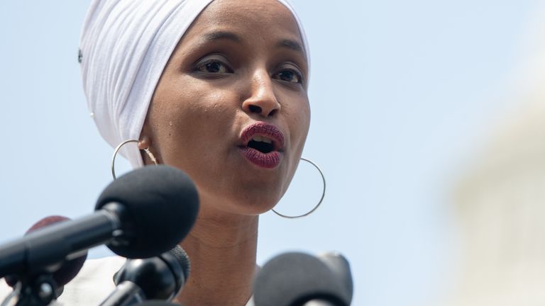 Ilhan Omar has accused the president of &#39;stoking white nationalism&#39;