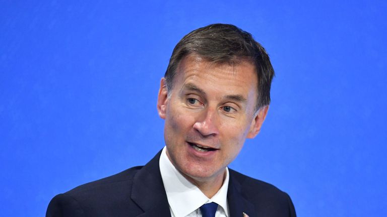 Foreign Secretary Jeremy Hunt, during the Global Conference for Media Freedom at The Printworks in London